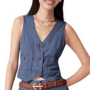 J. Crew Navy Pinstripe Vest NWT